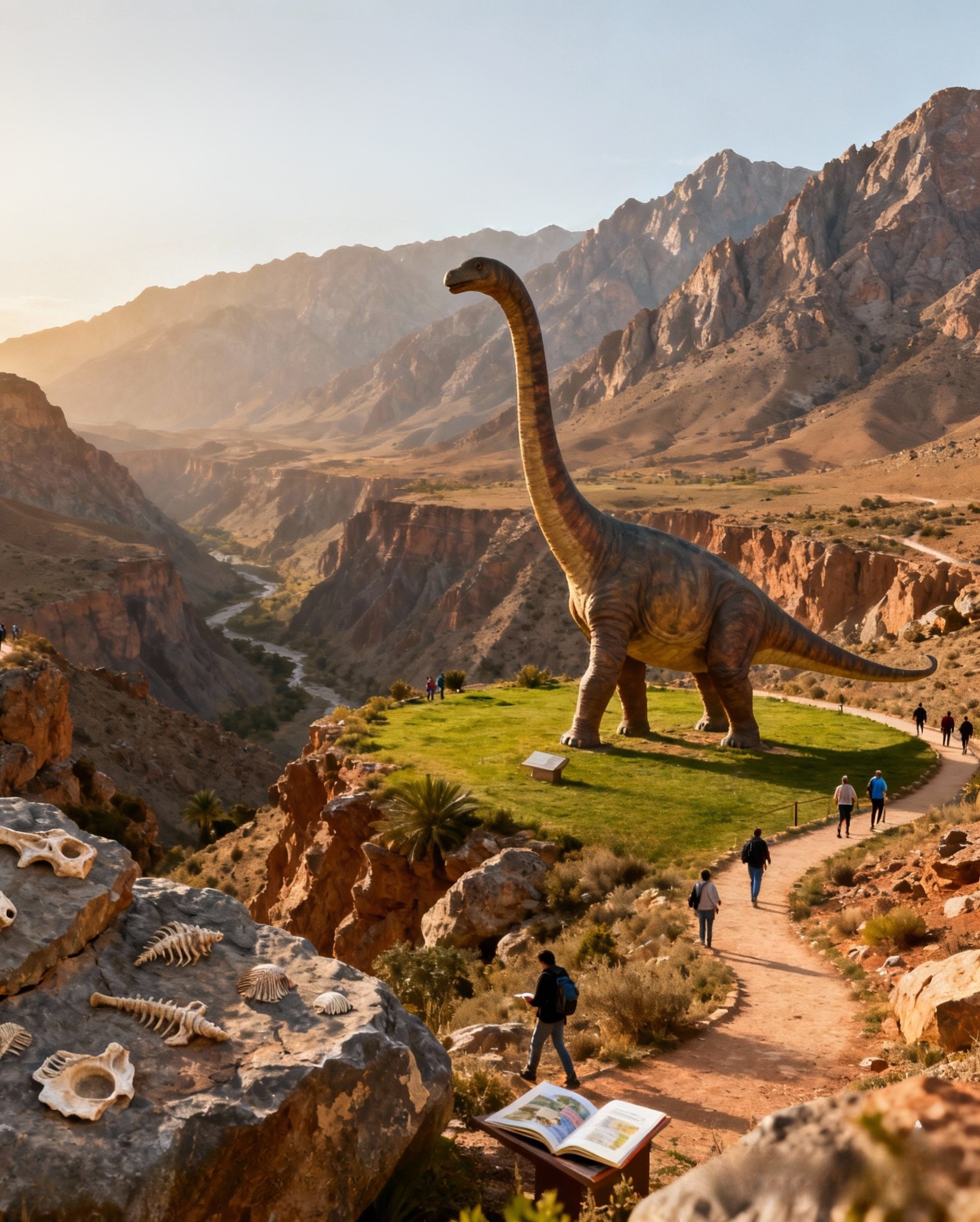 Reconstitution — Brachiosaure dans le paysage du Géoparc